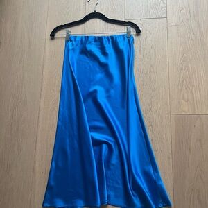Frankie's Bikinis Blue Satin Skirt